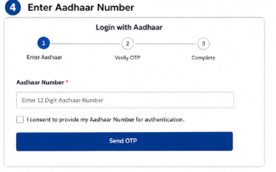 Enter Aadhaar Number